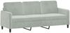 vidaXL 2-tlg. Sofagarnitur mit Kissen Hellgrau Samt 3202034 Bild 4