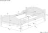 Einzelbett Kiefer weiß 120x200 Bettrahmen Singlebett Zubehör wählbar V-60.30W-12Federholzrahmen und Matratze inkl. Bild 5