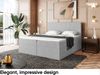MEBLINI Boxspringbett ZLATAN 180x200 cm mit Bettkasten - H4/Grau Webstoff Polsterbett - Doppelbett mit Topper & Taschenfederkern-Matratze Bild 3
