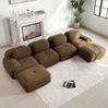 Modulares Ecksofa 75cm×388cm×178cm in Braun – rahmenlos, mit Cordstoff und ergonomischem Design Bild 3