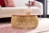 Extravaganter Couchtisch RIXOS ca. 73cm gold Metall Akazie Handarbeit Design Bild 3