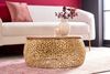 Extravaganter Couchtisch RIXOS ca. 73cm gold Metall Akazie Handarbeit Design Bild 2