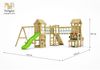 Fungoo Spielturm "Maxi Funny Optimizer", teak,mit Rutsche, Doppelschaukel, Verbindungselemente, Kletterwand Bild 3