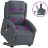 vidaXL Massagesessel mit Aufstehhilfe Dunkelgrau Samt 3204312 Bild 2