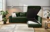 Ecksofa-Dauerschläfer Boxspring Federkern-Couch Topper Bettkasten in Cord Grün Bild 3