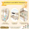 Etagenbett für 3 Kinder, mit Kreidetafel Stauraum-Treppe 2 Schubladen Leiterschrank stabiles Hochbett Stockbett Jugendbett, Massivholz, Weiß Natur, 90 x 200 & 140 x 200 cm Bild 5