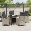 vidaXL Garten Essgruppe mit Kissen 5 pcs Hellgrau Poly-Rattan 3380521 Bild 4