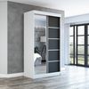 Schwebetürenschrank GAP 2-türig Schrank 120 cm (mit Spiegel) Farbe: Weiß , schwarz Bild 2