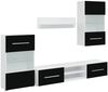 vidaXL 5-tlg. Wohnwand TV-Schrank mit LED-Beleuchtung Schwarz Bild 2