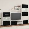 vidaXL 5-tlg. Wohnwand TV-Schrank mit LED-Beleuchtung Schwarz Bild 3