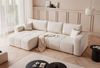 Ecksofa Schlafsofa Sofa LEROS XL in Stoff Manila Creme Ottomane Links Bild 2
