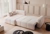 Ecksofa Schlafsofa Sofa LEROS XL in Stoff Manila Creme Ottomane Links Bild 4