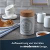 KHG Vorratsdose für Salz aus Steinzeug mit Akazienholz‑Deckel – im Landhausstil, Steingut, Aufbewahrungsdose für Salz – schützt Aroma da luftdicht verschließbar Bild 2