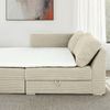 Ecksofa-Dauerschläfer Federkern Topper Bettkasten Schlafcouch in Cord Beige Grau Bild 5