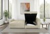 Ecksofa-Dauerschläfer Federkern Topper Bettkasten Schlafcouch in Cord Beige Grau Bild 3
