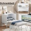 Merax Schrankbett Holzbett Einzelbett Klappbett 90x200cm, weiß Bild 5