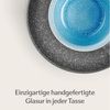 Cosumy Cappuccinotasse Espressotassen mit Untertassen 4er Set - 90 ml Keramik Blau, 8-tlg, Keramik, Warm Bild 3