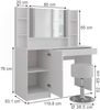 Schminktisch Sherry Weiß/Weiß Hochglanz 119.8 cm 5 Teile Vicco Bild 2