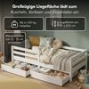 Bellabino 'Iskri' Kinderbett 90x200 cm mit 2 Schubladen, weiß, Massivholz Kiefer, Jugendbett mit Rausfallschutz und Lattenrost Bild 3