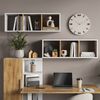 Wandregal Tomy Weiß/Goldkraft Eiche 90 x 30 cm 2er Set Vicco Bild 3
