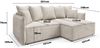 Ecksofa Schlafsofa Sofa MINEA in Stoff Abriamo Grau Ottomane Links Bild 4