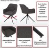 6er-Set Esszimmerstuhl HWC-O47, Küchenstuhl Armlehne, drehbar Auto-Return, Stoff/Textil (270g/m²) ~ terrakotta Bild 2