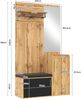 Garderobe kompakt 4‑in‑1 mit Spiegel und Sitzbank, Schuhschrank in Holzoptik Natur und Schwarz, 100 x38 x 185 cm Bild 3