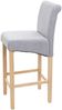 2er-Set Barhocker HWC-C33, Barstuhl Tresenhocker, Holz ~ hellgrau, helle Beine, Stoff/Textil Bild 3