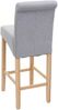 2er-Set Barhocker HWC-C33, Barstuhl Tresenhocker, Holz ~ hellgrau, helle Beine, Stoff/Textil Bild 5