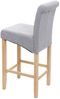 2er-Set Barhocker HWC-C33, Barstuhl Tresenhocker, Holz ~ hellgrau, helle Beine, Stoff/Textil Bild 4