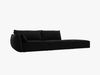 Micadoni Sofa Kaelle 4-Sitzer Rechts Samt Bluvel Schwarz Bild 2