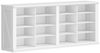 Schuhbank, Schuhregal Mit Sitzfläche, Sitzbank Mit Stauraum, 16 Fächer, Geeignet für Wohnzimmer, Flur, Eingang, Platzsparend, 30 x 104 x 60,5 cm, Weiß Bild 2