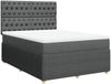 vidaXL Boxspringbett mit Matratze Dunkelgrau 140x200 cm Stoff 3294387 Bild 3