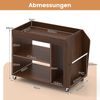 3 Ebenen Beistelltisch mit Rollen Nachttisch Nachtschrank Rollender Sofatisch Walnuss Bild 2