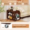 3 Ebenen Beistelltisch mit Rollen Nachttisch Nachtschrank Rollender Sofatisch Walnuss Bild 5