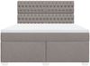 vidaXL Boxspringbett mit Matratze Taupe 180x200 cm Stoff 3290578 Bild 4