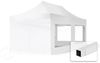 3x6 m Faltpavillon, ECONOMY Stahl 30mm, Seitenteil mit Panoramafenster, weiß Bild 1
