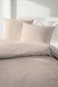 Primera Mako Satin Bettwäsche Falsches Uni Taupe 135x200 cm + 80x80 cm Bild 3