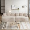 Flieks Chenille 4-Sitzer Sofa, modulares Cloud Sofa ohne Rahmen, extra tiefe Sitzfläche & extra groß, inkl. Kissen, Beige Bild 2