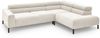 KAWOLA Sofa DELIA Ecksofa Feincord weiß mit motorischem Sitzvorzug Recamiere rechts 74 x 219 x 276 cm Bild 3