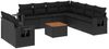vidaXL 10-tlg. Garten-Sofagarnitur mit Kissen Schwarz Poly Rattan 3256958 Bild 2