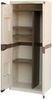 Dmora Ipno Outdoor-Garderobe, Mehrzweck-Balkongarderobe, 2-türiger Besenschrank, 100 % Made in Italy, 70 x 47 x 178 cm, Beige und Braun, elegantes Finish Bild 4