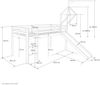 Homestyle4u Spielbett mit Tunnel, Turm und Rutsche, Rosa, Kiefernholz rosa / weiß, 90x200 cm Bild 5