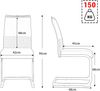 Stuhl 42*48*95 cm, ergonomisch gepolstert, Metalllgestell, Weiß，4 Set Bild 5