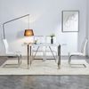 Stuhl 42*48*95 cm, ergonomisch gepolstert, Metalllgestell, Weiß，4 Set Bild 3