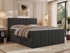 Boxspringbett INERO KING DUO mit Stauraum, Doppelbett 180x200, Bett mit Multipocket-Matratze H4 und Topper T25, modernes Boxspringbett, hohe Kopfteil - Dunkelgrau Stukture Bild 1