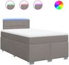 Boxspringbett mit Matratze, Stoff, Viereckige, grauer Fuß, Taupe, 120x200 cm, true Bild 2