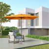Sekey Sonnenschirm Rechteckig Gartenschirm groß Marktschirm 3 meter mit Kurbel, UPF 50+, mit/ohne LED-Lichtern, beidseitig um 30° knickbar, für Garten Bild 5