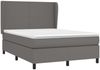 vidaXL Boxspringbett mit Matratze Grau 140x190 cm Kunstleder 3128911 Bild 3