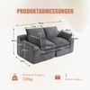 2-Sitzer Sofa B 191 x T 94 x H 85 cm aus Cord in Dunkelgrau mit Seitentaschen Bild 5